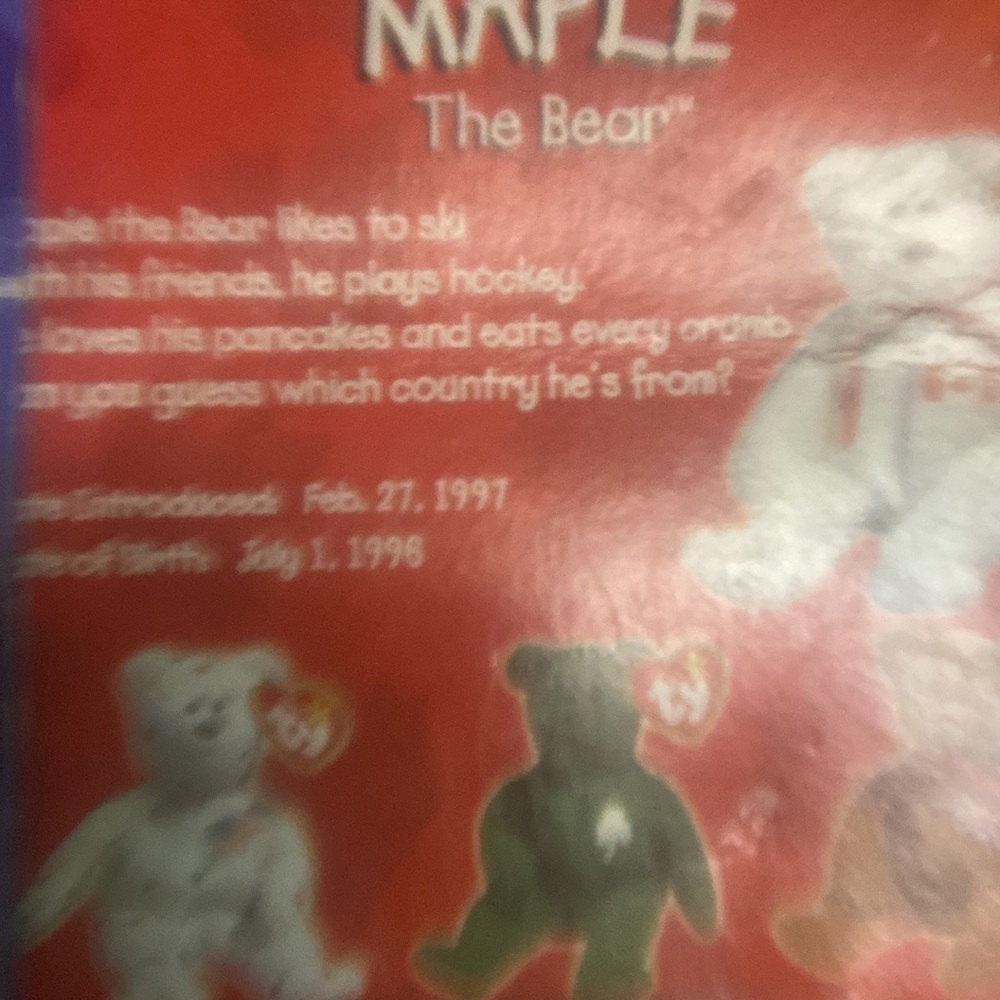 TY Mcdonald's Brittania, Erin, Glory and Maple TY Beanie Babies Bear Set